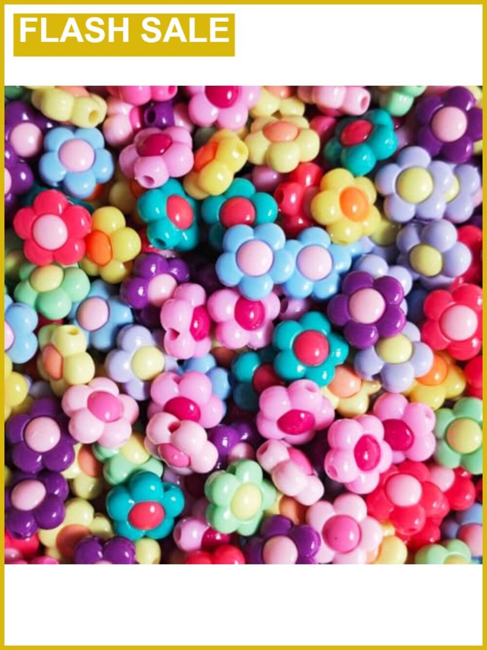 16mm Acrylic Flower Beads 100pc for Jewelry Making & Crafts